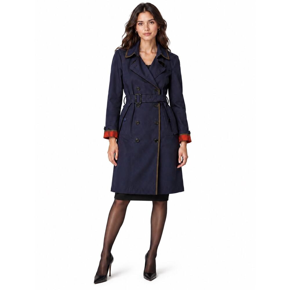 Burberry Brit Bromstead Sapphire Blue Belted Trench Coach
